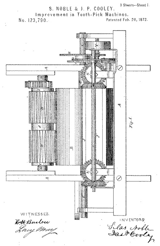 Машина для производства зубочисток.