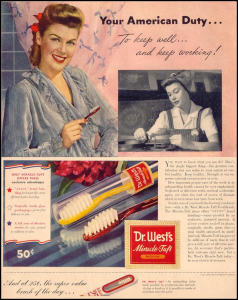 Первая зубная щётка с нейлоновой щетиной