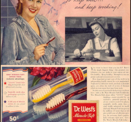 Первая зубная щётка с нейлоновой щетиной